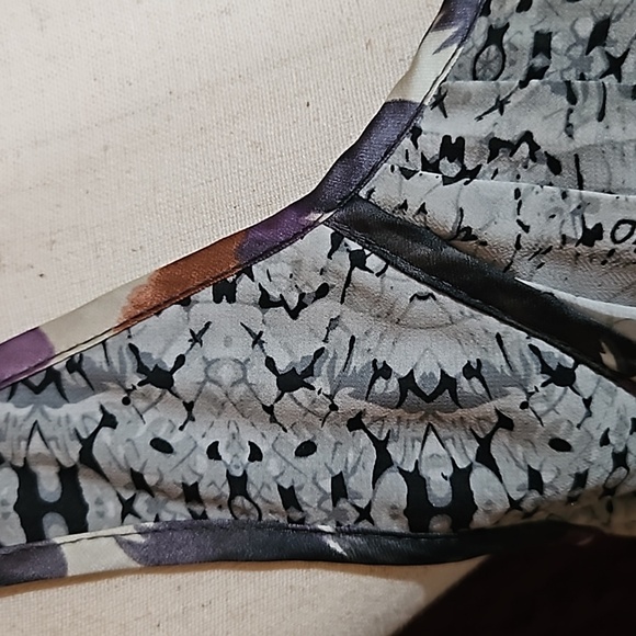 Ark & Co. Snake Print Pleated Floral Trim Sleeveless Dress - Picture 3 of 8